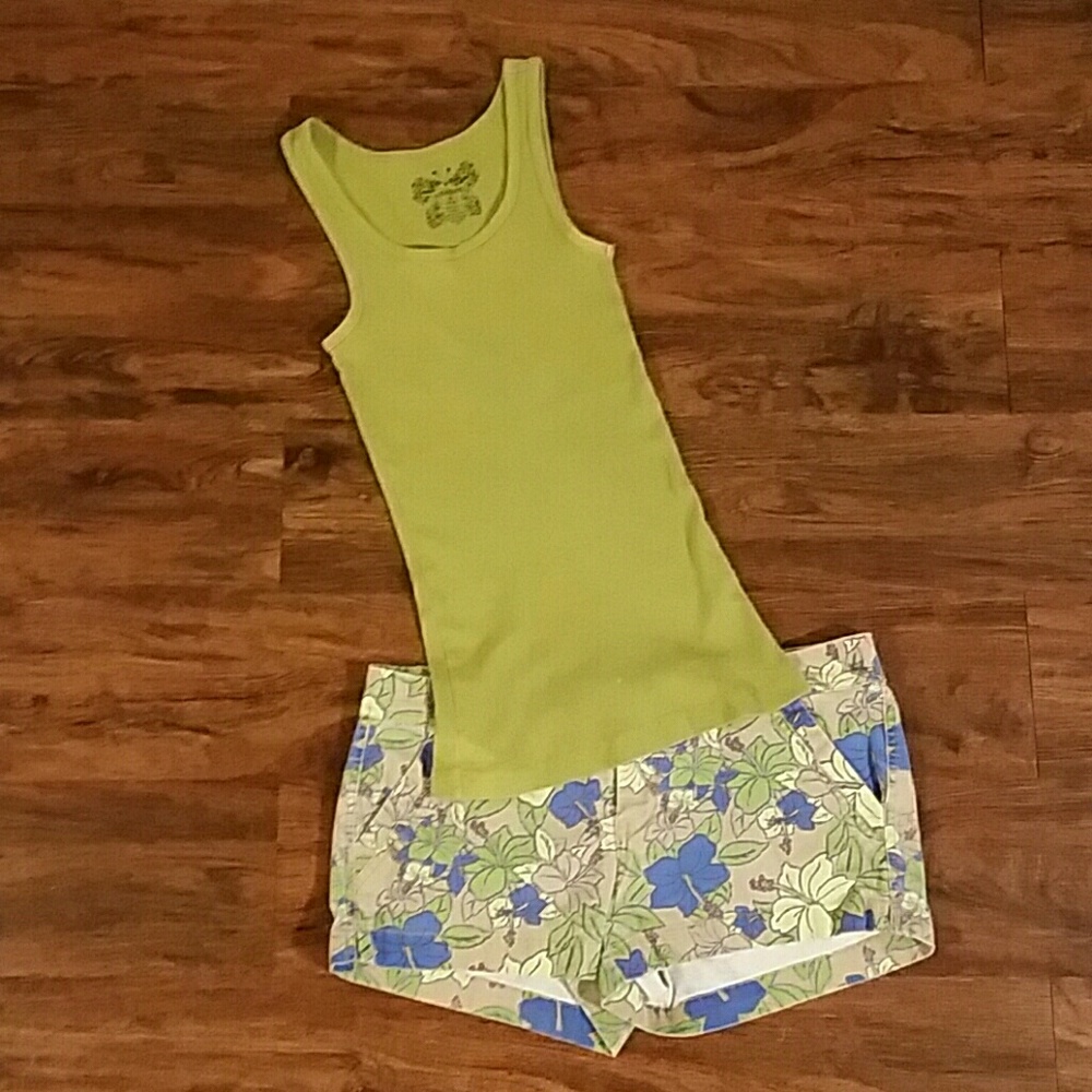 Olive Green Ribbed Tank Top